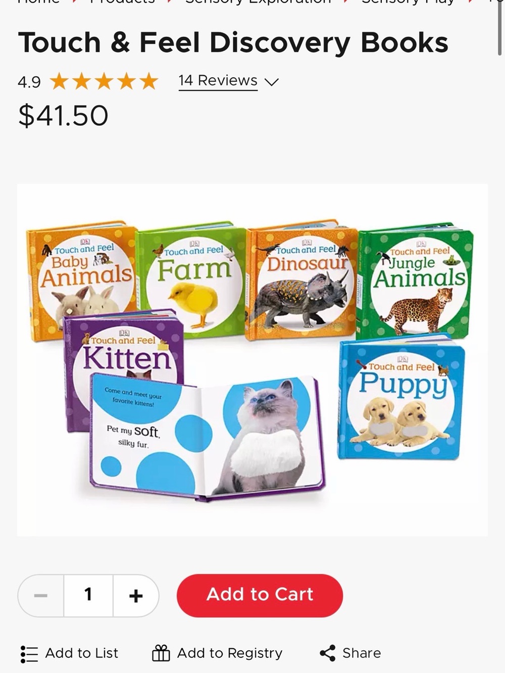 Touch & Feel Puppy and Kitten Baby Animal Board Books - Multicolor